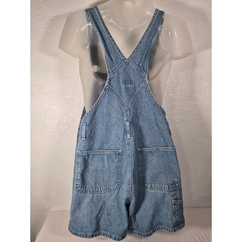 New York Jeans Vintage 90s Denim Shortalls Light Wash Blue Overalls Shorts L - Picture 5 of 10